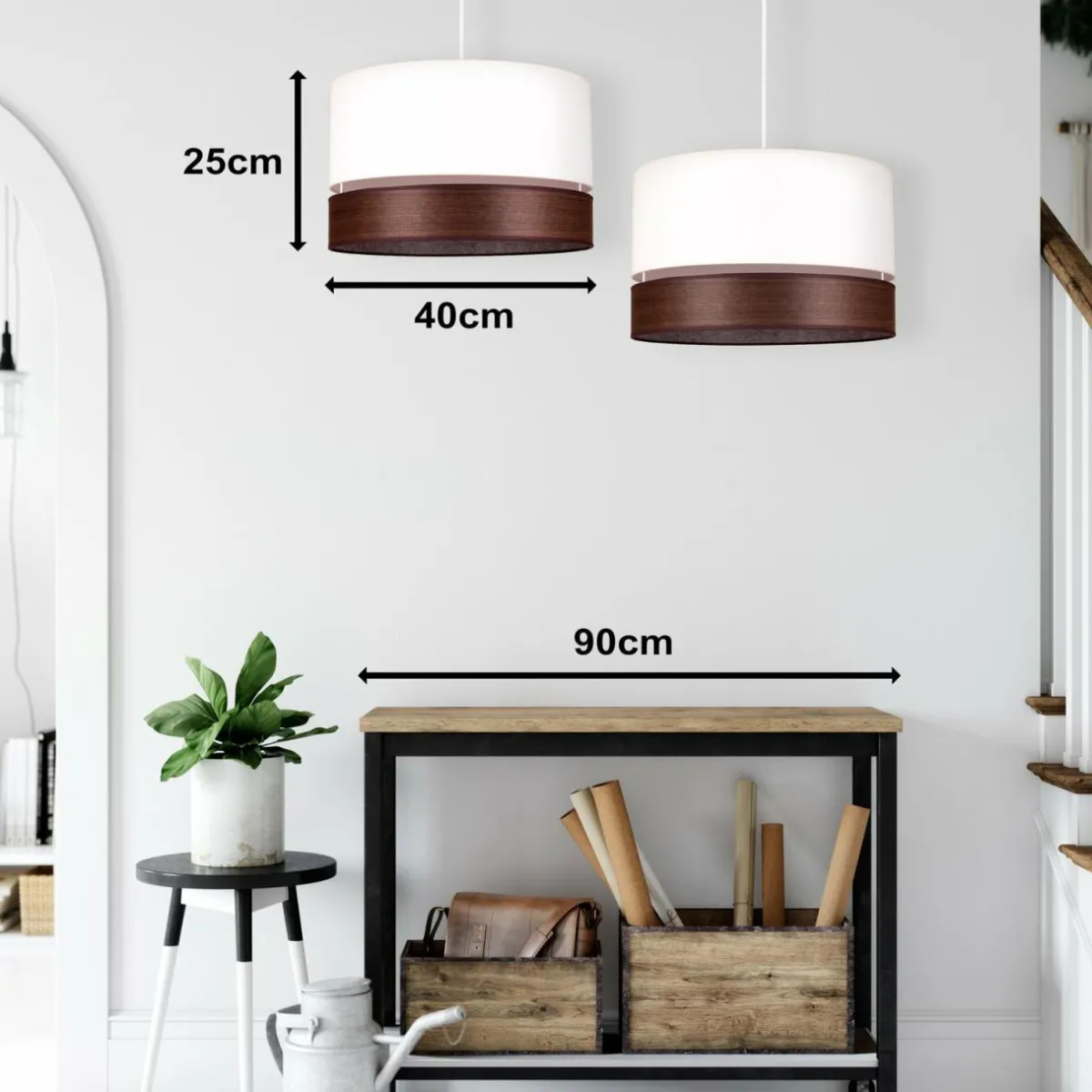 euluna_levo_suspension__cm_chne_fonccru_2.webp Best Euluna Levo suspension, Ø 40 cm, chêne foncé/écru