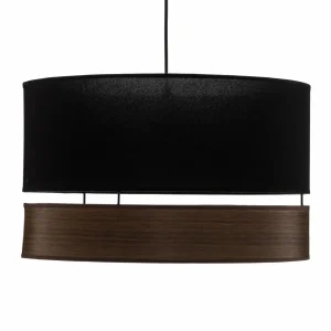 New Euluna Levo suspension, Ø 40 cm, chêne foncé/noir