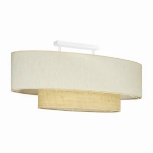 New Euluna plafonnier Boho Cotton, beige, raphia naturel, 80 cm