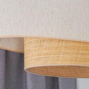 New Euluna plafonnier Boho Cotton, beige, raphia naturel, 80 cm