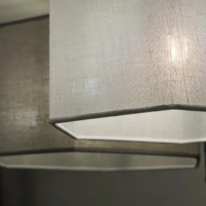 Store Euluna plafonnier Emil, textile noir/gris/blanc, 3 lampes