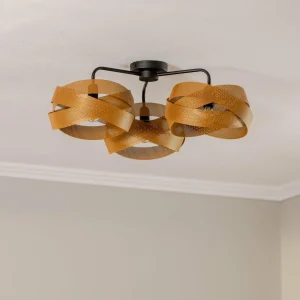 Cheap Euluna plafonnier Tornado, doré, à 3 lampes