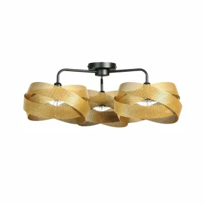 Cheap Euluna plafonnier Tornado, doré, à 3 lampes