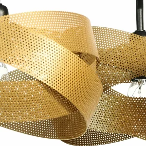 Cheap Euluna plafonnier Tornado, doré, à 3 lampes