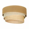 Best Euluna plafonnier Trio Jute, brun naturel/blanc/raffia Ø 60 cm