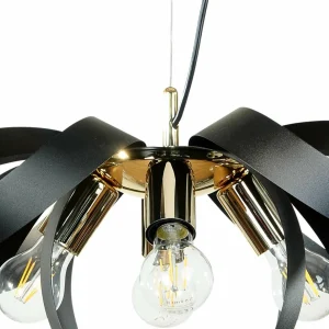 Shop Euluna suspension Petla, noir/or, métal, Ø 65 cm
