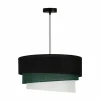 Hot Euluna suspension Trio, noir/vert/blanc, textile, Ø 45 cm