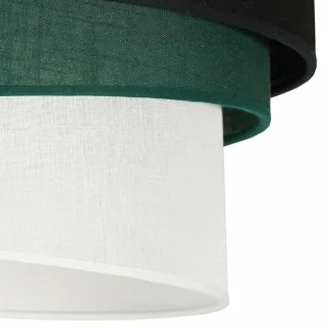 Hot Euluna suspension Trio, noir/vert/blanc, textile, Ø 45 cm