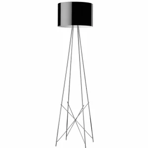Best Sale FLOS Ray F2 lampadaire, abat-jour noir, variateur