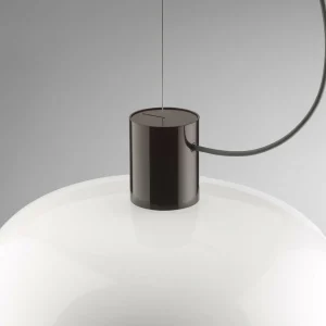 Cheap FLOS Suspension Bellhop Glass S2, brun chocolat, Ø 45 cm