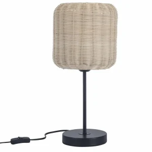 New Forlight lampe de table Cortic, marron clair, rotin, hauteur 41,5 cm