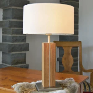 Store HerzBlut Dana lampe à poser, chêne huilé 56 cm
