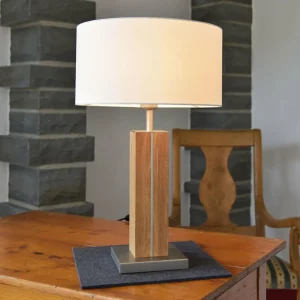 Store HerzBlut Dana lampe à poser, chêne huilé 56 cm
