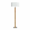 Outlet HerzBlut Lampe sur pied Karl K, rond, bois, blanc, 160 cm, E27
