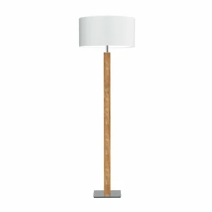 Outlet HerzBlut Lampe sur pied Karl K, rond, bois, blanc, 160 cm, E27