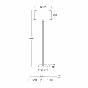 Outlet HerzBlut Lampe sur pied Karl K, rond, bois, blanc, 160 cm, E27
