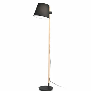 Online Ideallux Ideal Lux Axel lampadaire avec bois, noir/naturel