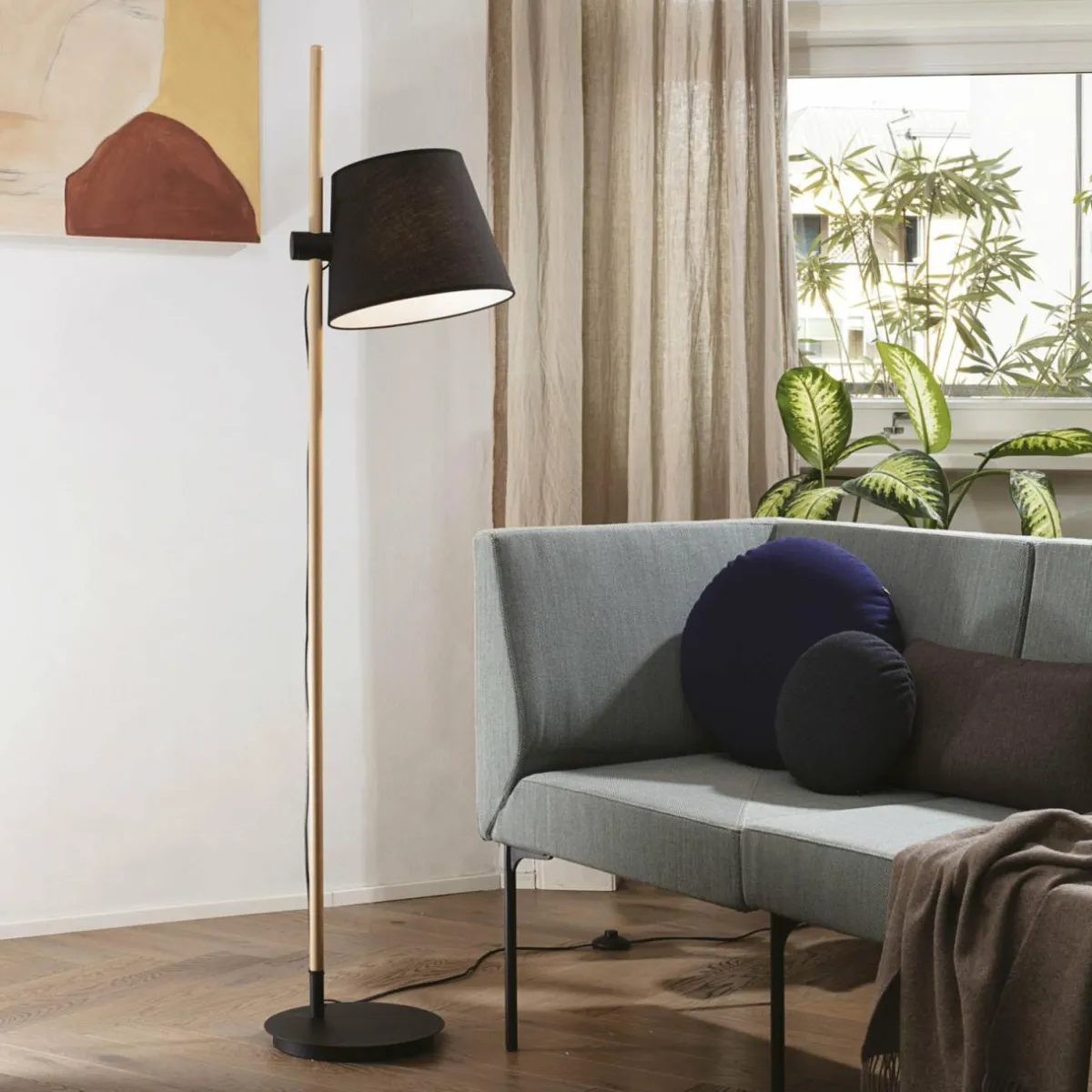 ideal_lux_axel_lampadaire_avec_bois_noirnaturel_1.webp Online Ideallux Ideal Lux Axel lampadaire avec bois, noir/naturel