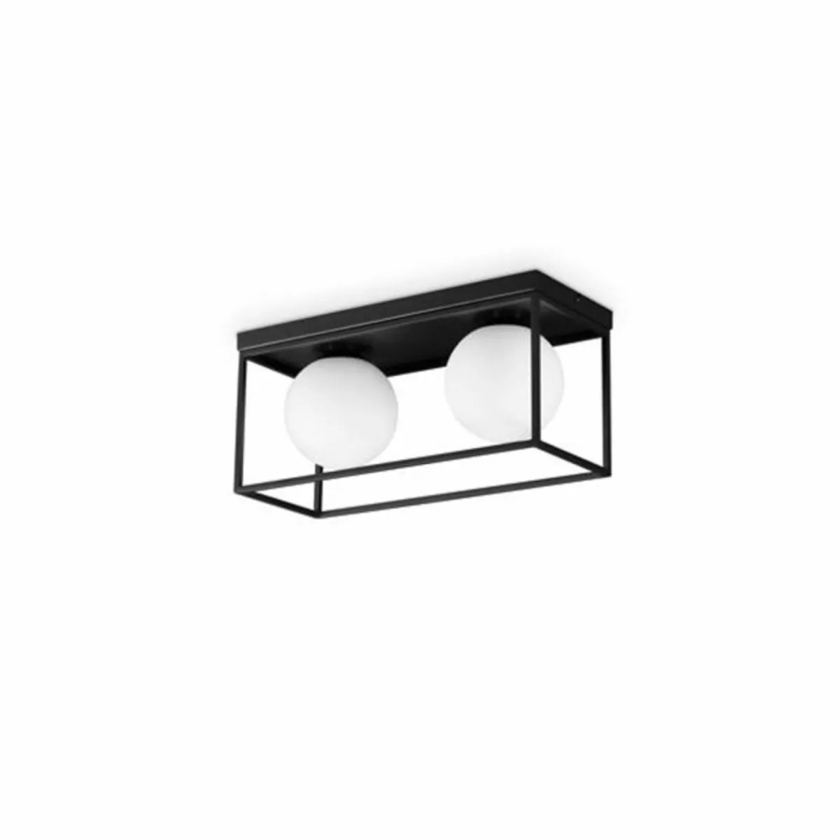 ideal_lux_plafonnier_lingotto___lampes_noir_verre_opalin_0.webp Clearance Ideallux Ideal Lux plafonnier Lingotto, à 2 lampes, noir, verre opalin