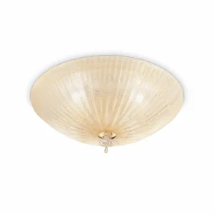 Hot Ideallux Ideal Lux plafonnier Shell, ambre, verre, Ø 50 cm