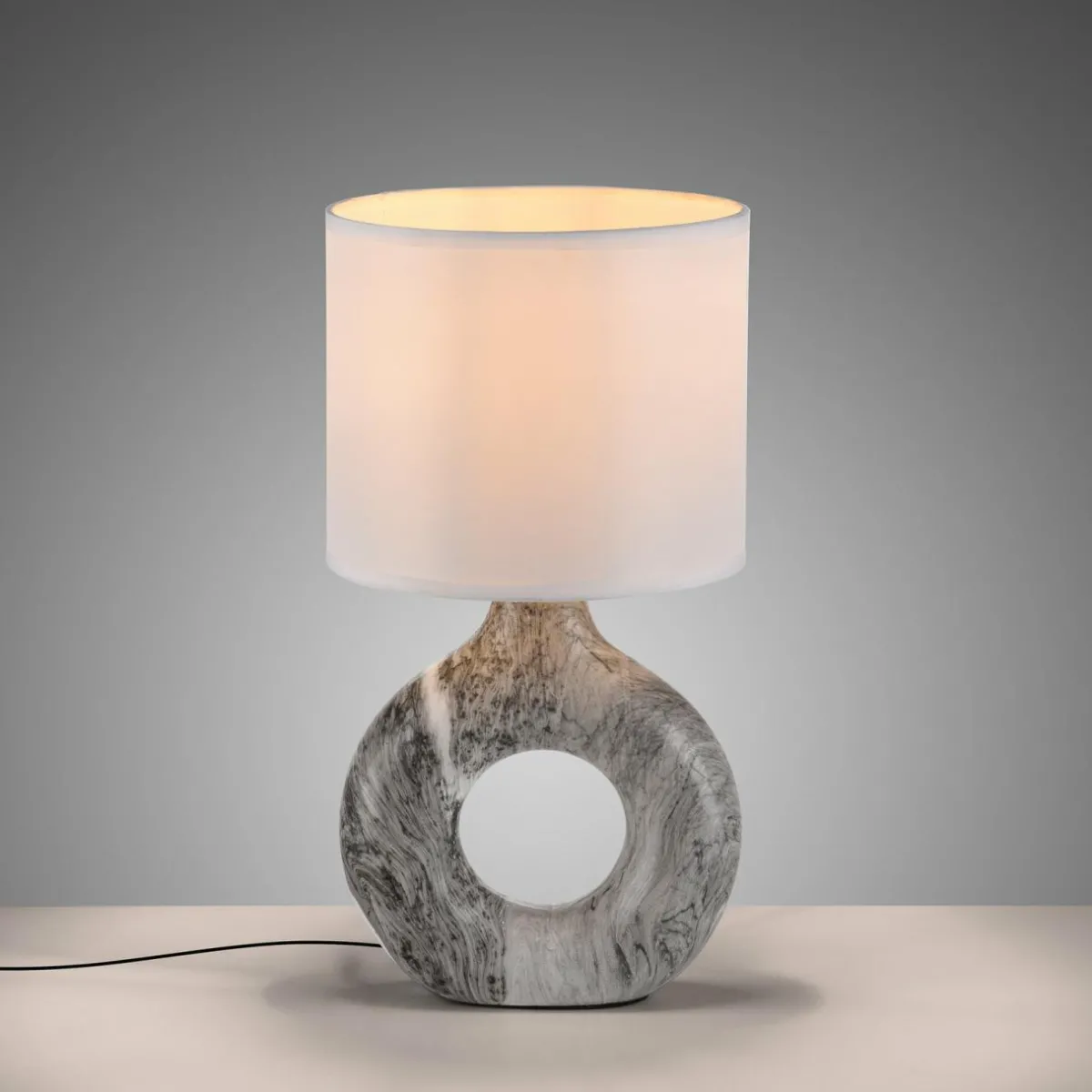 just_light_lampe__poser_carara_pied_en_cramique_gris_1.webp Fashion JUST LIGHT. Lampe à poser Carara, pied en céramique, gris