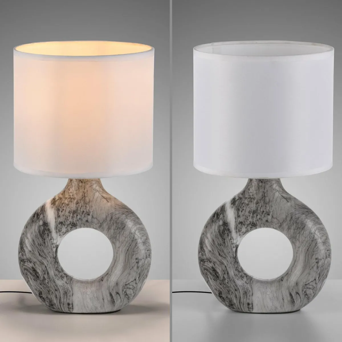 just_light_lampe__poser_carara_pied_en_cramique_gris_2.webp Fashion JUST LIGHT. Lampe à poser Carara, pied en céramique, gris