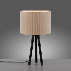 Shop JUST LIGHT. Lampe à poser Green Duro, textile, tripode, beige