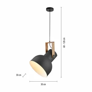 Outlet JUST LIGHT. Suspension Cup 2.0, Ø30cm, à 1 lampe, noir