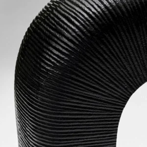 New KARE Lampe de table Tube, noir/blanc, textile de lin, hauteur 79 cm
