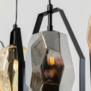 Best Sale KARE Suspension Diamond Fever Dining noir à 5 lampes linear