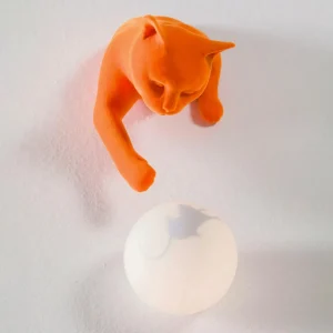Online Karman Applique murale Maoo, céramique orange, verre, figurine de chat
