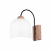 Outlet austrolux KOLARZ Applique murale Chalet, largeur 19 cm, blanc/brun, verre/bois