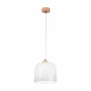 Store austrolux KOLARZ Suspension Chalet, Ø 25 cm, blanc/brun, verre/bois