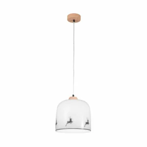 New austrolux KOLARZ Suspension Chalet, blanc/gris cerf, Ø 25 cm, verre
