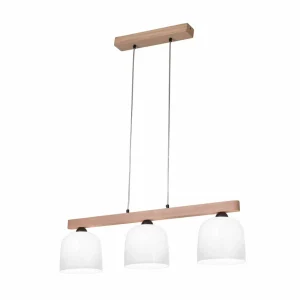 Shop austrolux KOLARZ Suspension Chalet, longueur 88 cm, blanc/brun, 3 lampes