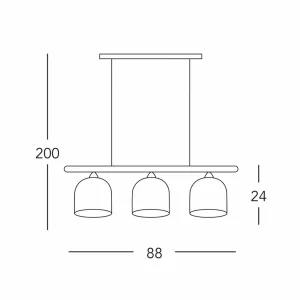 Shop austrolux KOLARZ Suspension Chalet, longueur 88 cm, blanc/brun, 3 lampes
