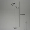 New Briloner Lampadaire 1486025 à 2 lampes abat-jour verre fumé