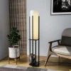 Fashion Opviq Lampadaire 8125, noir/blanc, métal/canvas, hauteur 130 cm