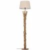 Discount ONLI Lampadaire Agar abat-jour tissu et élément bois