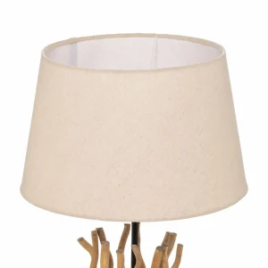 Discount ONLI Lampadaire Agar abat-jour tissu et élément bois