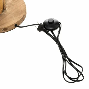 Discount ONLI Lampadaire Agar abat-jour tissu et élément bois