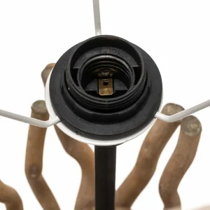 Discount ONLI Lampadaire Agar abat-jour tissu et élément bois