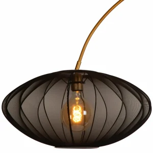 Sale Lucide Lampadaire arqué Corina, noir, E27, 192 cm, plastique