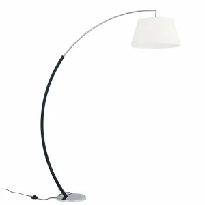 Online ORION Lampadaire arqué Philipp tissu chromé/noir