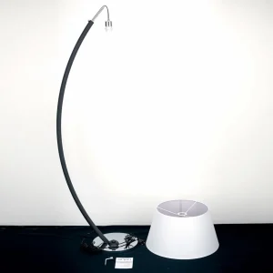 Online ORION Lampadaire arqué Philipp tissu chromé/noir