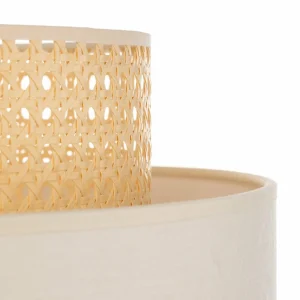 Fashion Duolla Lampadaire Boho, trépied crème blanc/rotin