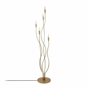 Store Opviq Lampadaire Bonibon 13237 doré métal hauteur 160 cm à 5 lampes.