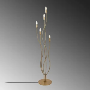Store Opviq Lampadaire Bonibon 13237 doré métal hauteur 160 cm à 5 lampes.