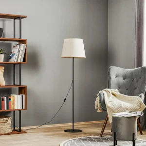 Store TK Lighting Lampadaire Chicago avec abat-jour en lin