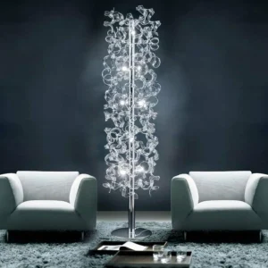 Fashion Metallux Lampadaire Crystal à tige recouverte
